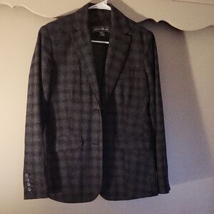 Eddie Bauer Dark Gray Plaid Wool Blazer